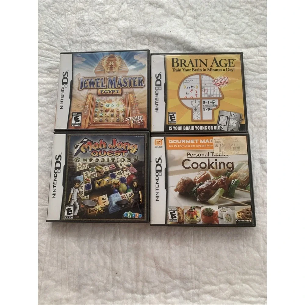 LOT Of 4 DS Games Jewel Master, Mah Jong, Cooking, Brain Age - CIB
